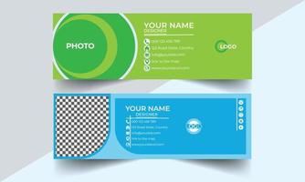 Email signature template or email footer and personal social media cover design . Email signature design and professional facebook banner template. vector