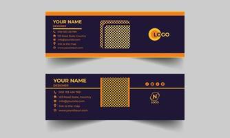 Email signature template or email footer and personal social media cover design . Email signature design and professional facebook banner template. vector