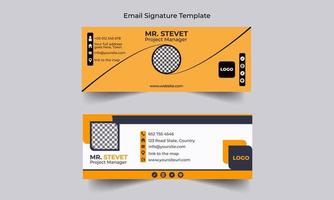 Email signature template or email footer and personal social media cover design . Email signature design and professional facebook banner template. vector