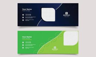 Email signature template or email footer and personal social media cover design . Email signature design and professional facebook banner template. vector