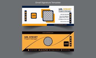 Email signature template or email footer and personal social media cover design . Email signature design and professional facebook banner template. vector