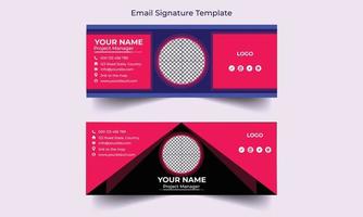 Email signature template or email footer and personal social media cover design . Email signature design and professional facebook banner template. vector