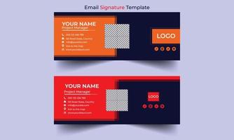 Email signature template or email footer and personal social media cover design . Email signature design and professional facebook banner template. vector