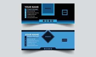 Email signature template or email footer and personal social media cover design . Email signature design and professional facebook banner template. vector