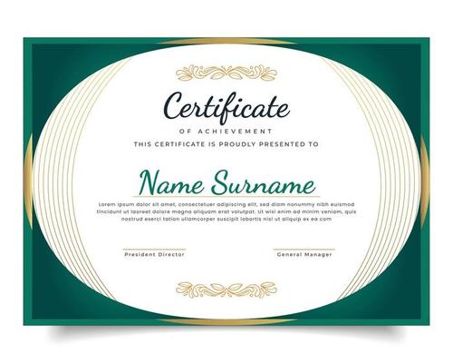 Certificate template design