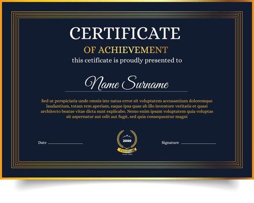 Certificate template design