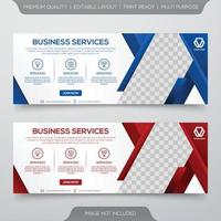 diseño de plantilla de banner empresarial con usuario de concepto moderno y minimalista para banner web vector