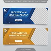 diseño de plantilla de banner empresarial con usuario de concepto moderno y minimalista para banner web vector