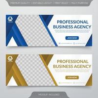 diseño de plantilla de banner empresarial con usuario de concepto moderno y minimalista para banner web vector