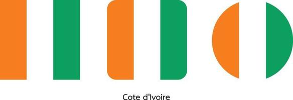 Cote d'lvoire flag, vector illustration