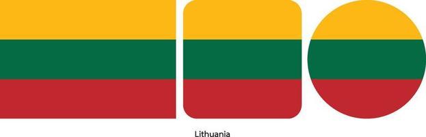 bandera de lituania, ilustración vectorial vector