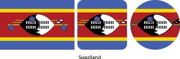 Swaziland flag, vector illustration