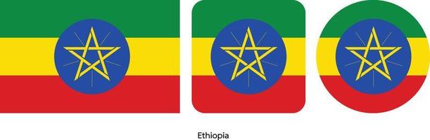 bandera de etiopía, ilustración vectorial vector