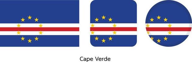 bandera de cabo verde, ilustración vectorial vector