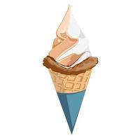 helado de sabor en ilustración de cono para la temporada de verano vector