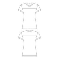 Template football jersey women vector illustration flat sketch design outline