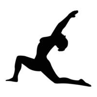 Yoga silhouette vector illustration black and white