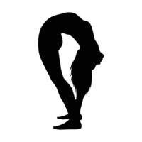 silueta de yoga ilustración vectorial en blanco y negro vector