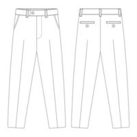 plantilla traje pantalón pantalones vector ilustración diseño plano contorno ropa