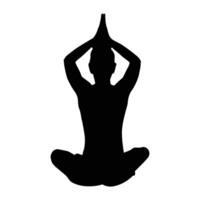 silueta de yoga ilustración vectorial en blanco y negro vector