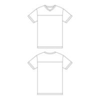 plantilla v-cuello camiseta de fútbol ilustración vectorial esquema de diseño de croquis plano vector