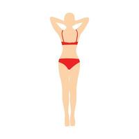 Beautiful girl model lingerie posing standing vector