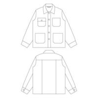 Template chore jacket vector illustration flat sketch design outline outerwear