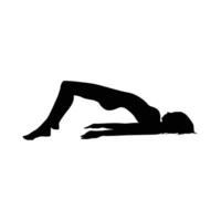 Yoga silhouette vector illustration black and white