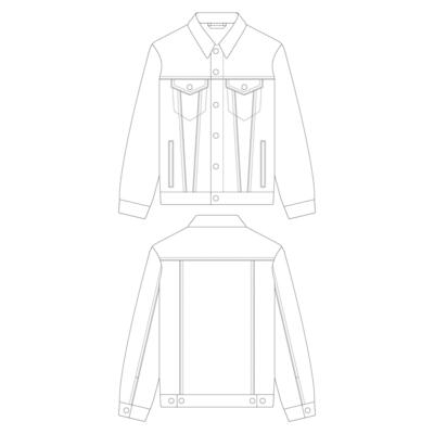 Template coach jacket vector illustration flat design outline clothing ...