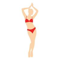 Beautiful girl model lingerie posing standing vector