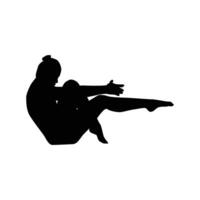 Yoga silhouette vector illustration black and white