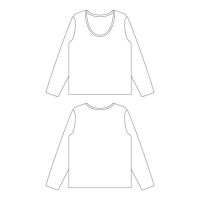 Template v-neck t-shirt vector illustration flat sketch design outline ...