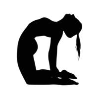 Yoga silhouette vector illustration black and white