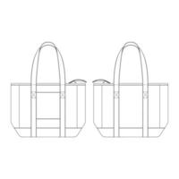 Template tote bag pocket vector illustration flat sketch design outline