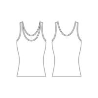 Template tank top vector illustration flat design outline template clothing collection