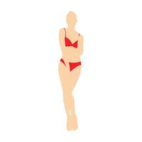 Beautiful girl model lingerie posing standing vector