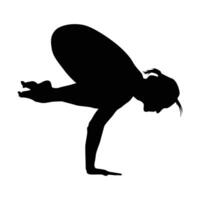 Yoga silhouette vector illustration black and white