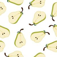 Pattern fruit pear seamless vector flat design background