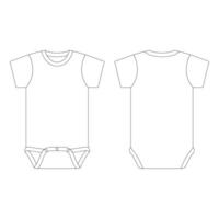 Template baby onesie vector illustration flat sketch design outline