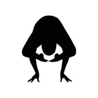 silueta de yoga ilustración vectorial en blanco y negro vector