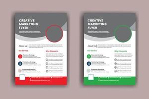 Two business brochure flyer design layout template A4, Template vector design for Magazine, Poster, Corporate Presentation, Portfolio, Flyer infographic, layout modern in green red