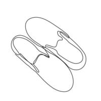 Continuous single line drawing of casual shoes. vector