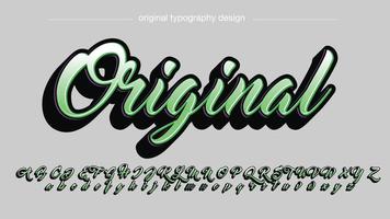 Letras aisladas en negrita cursiva verde vector