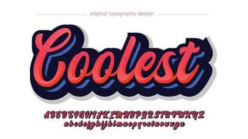 bold 3d red and blue handwritten typography vector