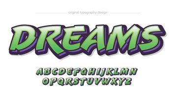 green and purple graffiti isolated letters