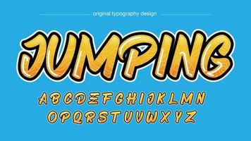 yellow rounded brush cartoon bold black outline typography vector