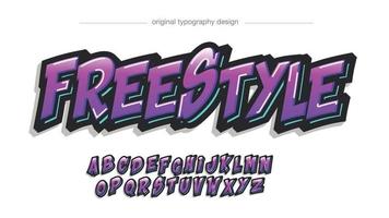 purple modern graffiti style isolated letters vector