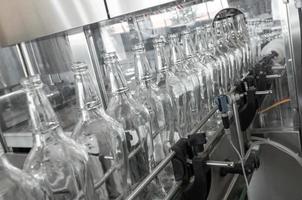 Plant for the production of glass bottles and bottling  beverage photo