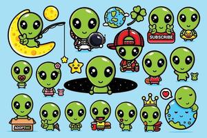 CUTE  ALIEN DESIGN VECTOR MASCOT