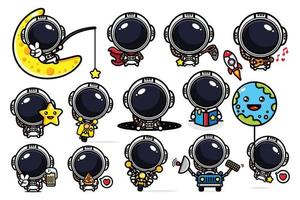 Vector design of cute astronaut characters